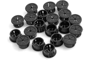 HEYCO Kabeldurchführungen Kabeldurchführung Kabeldurchlass 20er Set Kabel Durchführungen Kunststoff für Kabel von 3,2-12,7 mm Ø und Blechplatte bis max. 3,2mm Stärke in Schwarz