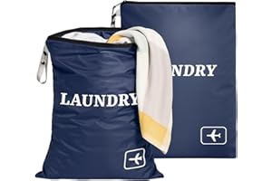 NADSSJL 2 Stück Wäschesack Reise - Wasserdichte Wäschebeutel Reise mit Reißverschluss. Faltbare Schmutzwäschebeutel, Wiederverwendbare Wäschesack ideal für Reisen, Urlaub und Zuhause