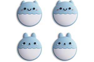 eXtremeRate PlayVital Copri Analogici in Silicone per Nintendo Switch/Switch OLED Joycon,Cover Levette Analogiche Joystick Thumb Grip cap per NS Switch Lite(Coniglio&Scoiattolo)-Celeste