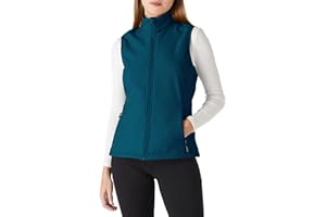 Outdoor Ventures Softshell Weste Damen Ärmellose Jacke Laufweste Leicht Winddicht Warm Fleeceweste Stehkragen Sport Golf Weste mit 4 Taschen für Wandern Camping