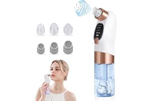 HUUPPHIP Point Noir Extracteur de Comédons avec 6 Têtes d’Aspiration, 3 Modes Réglables pour Nettoyage Pores Profonds - Rechargeable USB, Idéal Soin Peau Maison Tous Types de Peau