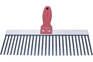 Peine para estucar/enyesar Marshalltown, mango de agarre suave, acero azul, anchura: 305 mm