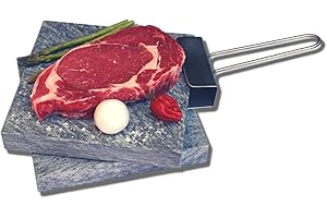 PIEDRASAR PIEDRAS PARA ASAR Piedra para carne de 20x20 Promo 2 Unidades con levantador