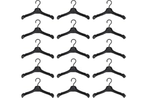 jojofuny 50Pcs en Plastique Poupée Vêtements Cintres Poupée Tenue Cintre Miniature Cintre Dollhouse Vêtements Accessoires (Noir)