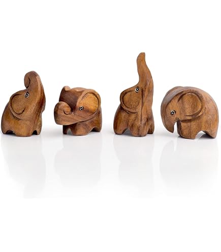 Pic à Cheveux En Bois Sculpté Éléphant - Accessoire Déco Marron, Artisanat Indonésie, Neuf