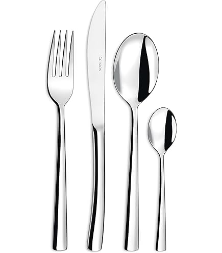 COUZON - Ménagère 24 Couverts De Table En Coffret Pour 6 Personnes - Millenium - Acier Inoxydable 18/10, Finition Satinée, Epaisseur 3.5 Mm - Inox