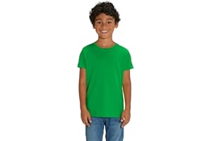 Hilltop Camiseta para Niños. Hecho con 100% Algodón Orgánico para Niños y Niñas. Ideal para Estampación (ej.: con Láminas Transfer, Láminas Foil Textil)