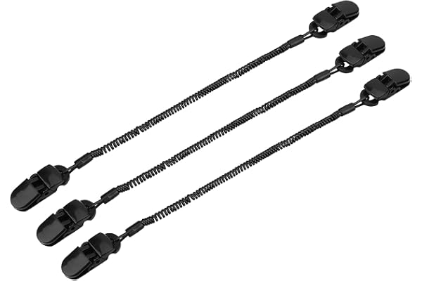 Alomejor Clips de retenue de Chapeau Noir Supports de Chapeau Clips de Chapeau lanière de pêche pêche et Cordon enroulé pour Le pêche Bateau