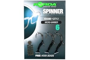Korda Spinner Hook Sections Krank OR Kurv Barbed OR Barbless Packs Of 3