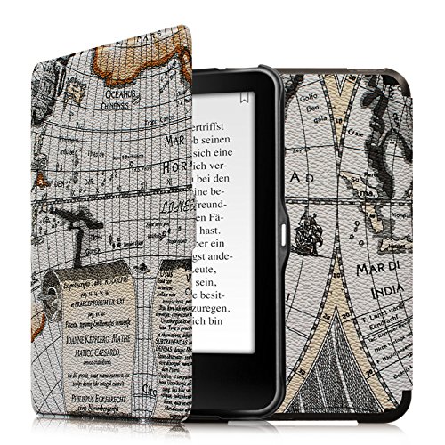 Tolino Vision 1 / 2 / 3 / 4 HD und Tolino Shine 2 HD Hülle - Fintie Ultradünne Smart Shell Case Schutzhülle Tasche Etui mit Ruhemodus und Magnetverschluss für Tolino Vision 4 HD / Vision 3 HD / Vision 2 / Vision 1 / Shine 2 HD eReader, Landkarte Design