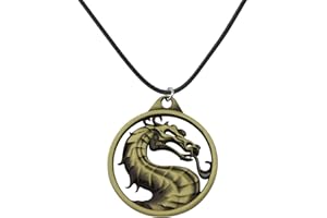 FAADBUK Kombat Vintage Charms Schmuck Kombat Liebhaber Geschenk Kombat Dragon Amulett Halskette & Schlüsselanhänger für Familie Freunde