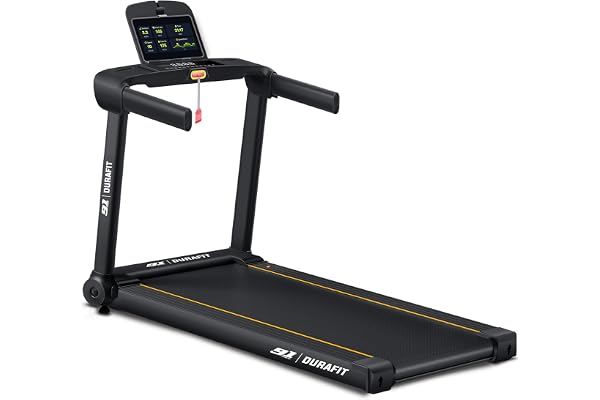 91-Durafit Surge 5 HP Peak BLDC Motorized Treadmill 25 Level Auto Incline Max User Weight 140 Kg Home Cardio Max Speed 16 Km/Hr Bluetooth Speaker Wynd app Home use