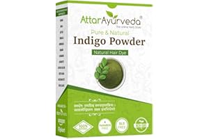 Attar Ayurveda Natural Indigo Powder 200g, 100% Pure Hair Dye, Chemical-Free Herbal Colour for Black & Dark Brown Hair, Ammonia-Free, PPD-Free, Vegan Organic Hair Colouring Powder