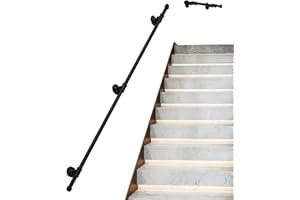 RTY-BY Corrimano per scale interne esterni, balconiera ringhiera per esterni balcone Kit di supporto ringhiere Assistive Grab Bar in ferro battuto - 800mm 1m 1.5m 1.8m 2m 2.2m 2.8m 3m 3.6m 4m, industriali