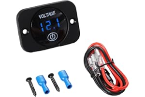 Greluma 1PC Voltímetro digital LED de 12V/24V DC,indicador de voltaje de montaje en panel impermeable,medidor de voltaje,probador de batería para coche,motocicleta marina,camión,caravana,ATV,UTV