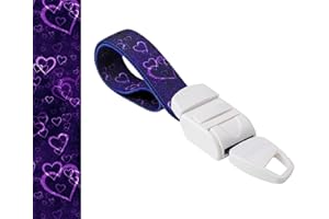 ROLSELEY Medical Nurse Tourniquet with VIOLET/PURPLE HEARTS LOVE Pattern with ABS Plastic Buckle Latex Free Elastic Band Perfect for Doctors, Nurses, Students and Paramedics