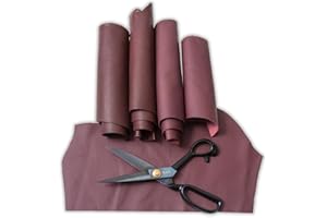 IPEA 500 gramos de cortes de auténtica piel italiana color burdeos en varios tonos, grosor y tipo - 4 retazos de piel premium con formas variadas - cuero - Restos de producción artesanal