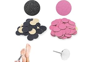 Yuqilin 100 Piezas Papel de Lija para Amoladora Pies, 25 MM Herramienta de Pedicura, con Rodamientos de Acero Inoxidable, para Eliminar la Piel Aspera, Muerta y Los Callos Los Pies
