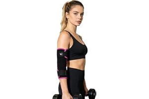 Loodgao kvinnor män armbågsbandage med skydd armbågsskydd yoga mörkrosa en