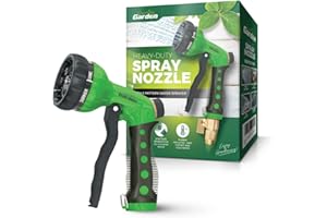 Signature Garden High Pressure Water Hose Spray Nozzle Sprinkler Head Hose Attachment - 8 Sprayer Patterns - Garden Hose Nozzle - Watering Lawns & Gardens, Washing Cars & Pets (Green)|Home Improvement