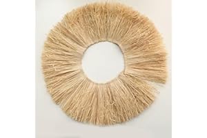 OPica Adorno de Flecos de Yute, borlas de Paja de Rafia Natural, Muebles para el hogar, decoración de Fondo de Pared, Guirnalda de Boda de Hierba Lafite DIY