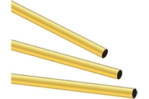 LAVMHAB Brass Tube 7mm OD X 0.2mm Wall Thickness 300mm Length, Seamless Round Brass Pipes Tubing for DIY Craft (3pcs)