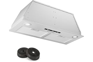 Klarstein Cappa Aspirante a Incasso 72cm, Cappa Cucina con Filtro, Cappa Aspirante Cucina in Alluminio, Cappa Incasso con Flusso d'Aria 439m³/h, Illuminazione LED, Timer, Cappa Aspirante Filtrante