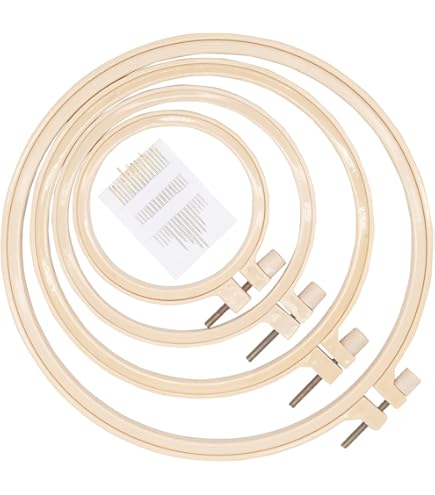 Set 15 Cerchi Da Ricamo In Legno - Mini Telai Circolari Per Ricamo E Punto Croce - Foto 10