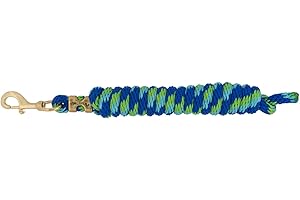 WEAVER LEATHER Weaver Leder-Führungsseil mit massivem Messing 225 Schnappverschluss, Koralle/Französischblau/Minze/Lavendel, 1,6 cm x 3 m
