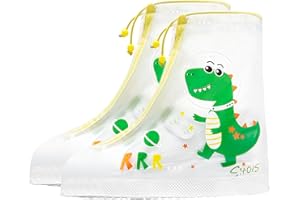 HIMKI Surchaussures de pluie pour enfants - Imperméables - Réutilisables - Antidérapantes - Protection contre la pluie et le sable - Dinosaures - S, 26-28