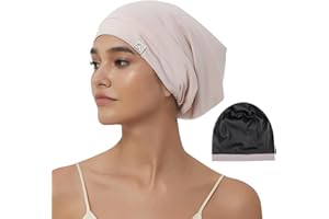 Hat Hut Gorro de seda de satén para dormir, gorro de dormir ajustable para cabello rizado, forro de seda, para mujeres y hombres