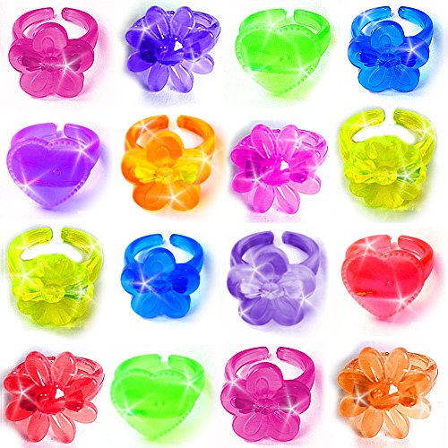 German Trendseller® – 12 x Jelly Ringe – Kinder Mix ┃ Schmuck ┃ Mitgebsel ┃ Kindergeburtstag ┃ Regenbogen Ringe ┃ 12 Stück - 2