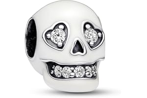 H.ZHENYUE Abalorios Charm para pulseras Plata de Ley 925 con Skeleton Cartoon Mouse Circonita Cúbica para mujeres collares Colgantes regalo,Navidad,San Valentín,día de la madre para mujeres y niñas