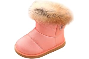 KVbabby Filles Bottes de Neige Antidérapant Sole souple Bottes d'hiver Bébé Fourrure Doublé Antidérapant Bottes