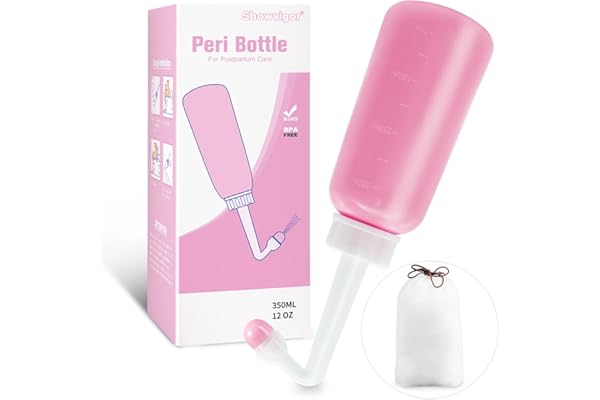 Bidet Portable – 350ml Bouteille Perineale Post Partum pour lit Hebdomadaire et Hôpital, Douche Intime Périnée con sac de Rangement Impermeabili