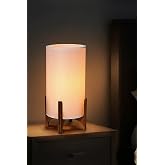 Wooden Lampshade Modern Stylish Bedroom Living Room Table Lamp (White-Round)