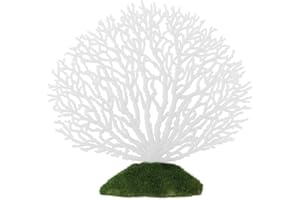 Fdit Bande de corail artificiel en silicone effet lumineux pour aquarium, paysage (blanc)