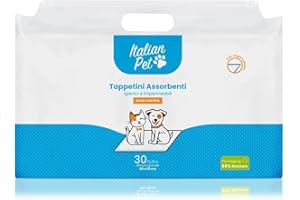 Italian Pet Traverse per Cani e Gatti Super Assorbenti 60x90 cm (30 Pezzi) Tappetini Igienici per Animali Cuccioli e Adulti - Multiuso, Neutralizzano Gli Odori, Asciugatura Rapida
