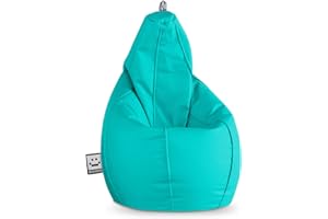 HAPPERS Puff Salón Pera Polipiel Interior Turquesa XL