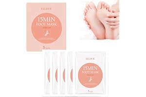 HENJUNU 5 Paar Fußmaske, Feuchtigkeitsspendende Fussmaske,Hornhaut Socken, Fußpflege für Trockene Rissige Füße,Fusspflege Foot Peel Mask für Männer Frauen