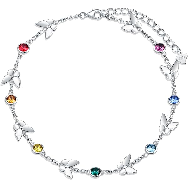 Bracelet De Cheville Femme HOOHWE - Argent Sterling 925, Breloques Tournesol/tortue/ancre/étoile/lune - Longueur Réglable, Cadeau Bohème