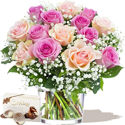 SUMMER MIXED ROSES BOUQUET & CHOCOLATES - Exclusive Summer Bouquets of Fresh Flowers by Eden4flowers