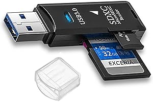 ABRITY Lector de tarjetas SD USB 3.0 [1 paquete] lector de tarjetas SD, lector de tarjetas de memoria, lectores de tarjetas de memoria externas para portátiles Windows, adaptador SD USB OTG