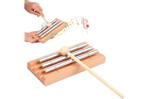 EUABLFO Energy Chime Energy - Varilla de sonido de 3 tonos, juego de instrumentos de percusión, varita de sonido de madera para educación musical temprana, regalo, oración, yoga, meditación