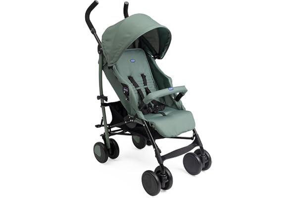 Chicco Echo Lite Poussette Bebé Légère, de 0 Mois à 22 kg, Poussette canne, Dossier inclinable et réglable en 4 positions, Siège Spacieux, Double Frein et Roues Avant Pivotantes, Vert