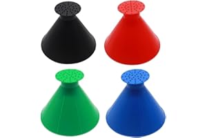 SEAFLY 4pcs Ice Scraper Magical Ice Scrapers For Car Windshield, Windscreen Ice Cone Refuelling Funnel Snow Shovel Wiper Brush Round Scraper Ice Removal Frost Shovel For Truck Vans SUV Joyark