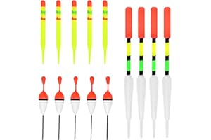 PSFXBM 15 Pcs Fishing Floats, Fishing Floats Coarse, Fishing Floats Sets, Colorful Fishing Carp Floats, For Fishing In Stillwater And Running Waters, Mixed Float And Accessory Set