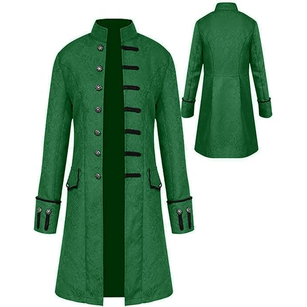 YQVGFBY Steampunk jas, staartjas, heren, middeleeuwse kleding, tovenaarskostuum, piratenjas, heren, Halloween, renaissance, piraten, vampierfeest, cosplay kostuums voor volwassenen (rood, M YQVGFBY Steampunk jas, staartjas, heren, middeleeuwse kleding, tovenaarskostuum, piratenjas, heren, Halloween, renaissance, piraten, vampierfeest, cosplay kostuums voor volwassenen (rood, M