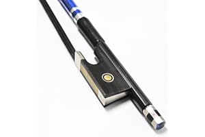 VINGOBOW 4/4 Full Size Arco Violino In Fibra di Carbonio Arco con Pietre Brillanti Naturale Nero Cavallo Capelli Blu Filo Avvolgimento Violino Bow