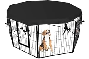 ZONADAH Laufstall-Abdeckung für Hunde, 8 Paneele, Laufstall-Oberteil, 65,6 cm, Sonnenschutz für Haustiere, Kaninchen, Hunde, zusammenklappbarer Käfig, Sonnenschutzabdeckung für drinnen und draußen